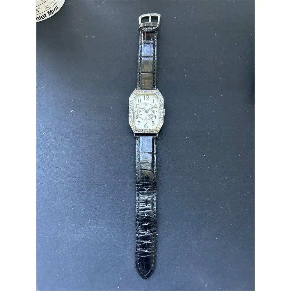 Silver Tone Black Band Women’s Quartz Watch